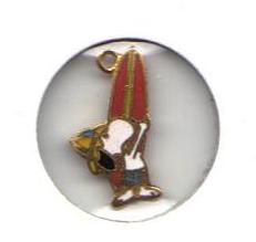 Gold Tone Enameled Snoopy Surfer Pendant