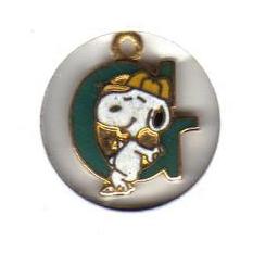 Gold Tone Enameled Shoopy G Monogram Pendant