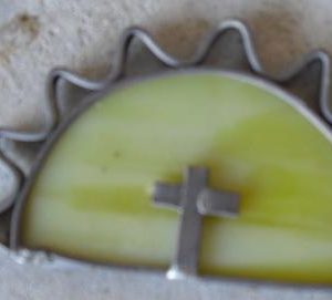 Unique Small Stained Glass Sun with Cross Wall Hanging