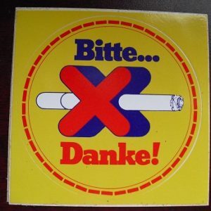 Vintage German No Smoking Sticker