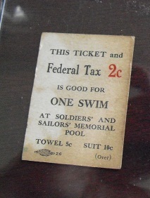 Unique Original 1920s Federal Tax One Swim Ticket LOOK