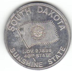 Vintage Aluminum South Dakota Sunshine State Token