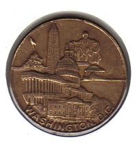 Vintage Brass Washington DC Commemorative Coin