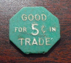 Vintage Plastic 5 Cent Token - Gibraltar Fire Co