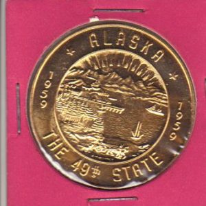 Brass 1959 Alaska 4th Commemorative Token Coin