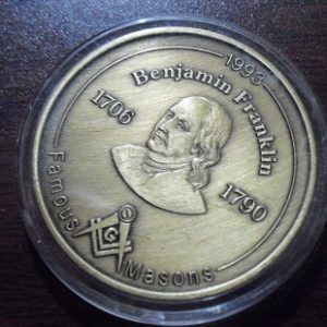 1993 Brass Coin - Famous Masons Benjamin Franklin