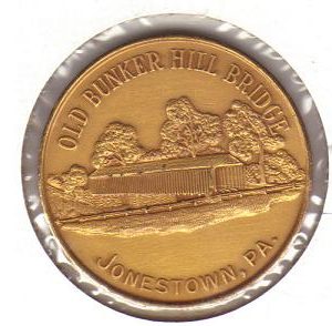 1967 Brass Coin Jonestown Lions Club Bunker Hill Bridge