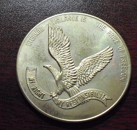 1968 Brass Token /my Right My Responsibility