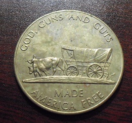 1969 Brass Token God Guns and Guts