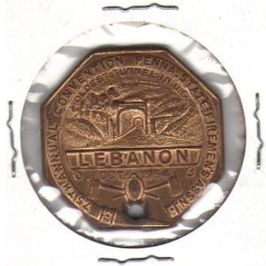 1954 Lebanon PA Fireman's Convention Token