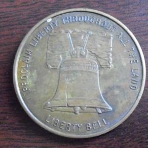 Unique Vintage Bronze Liberty Bell Coin