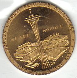 1962 Brass Seattle World's Fair Official Medal