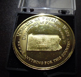 Unique Gold Metal Coin - Veterans of Foreign Wars PA