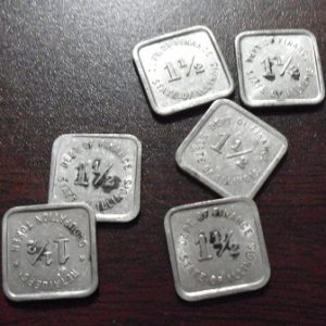 Lot of 6 Vintage Illinois Tax Tokens