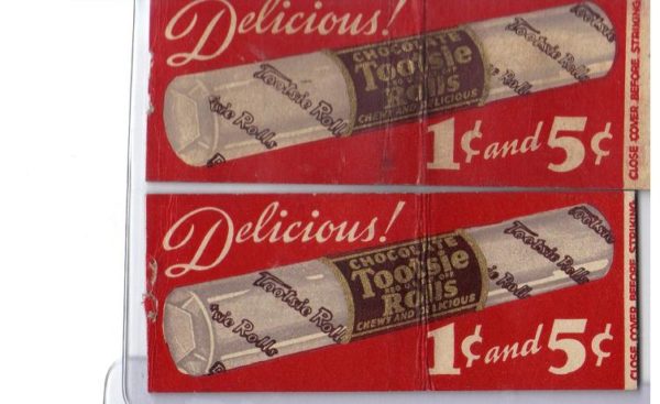 Lot of 2 Unique Vintage Tootsie Rolls Matchbook Covers