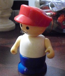 Vintage Plastic Toy Man Figure 2 1/2" Tall