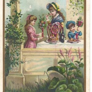 Victorian Trade Card MErry Christmas Children