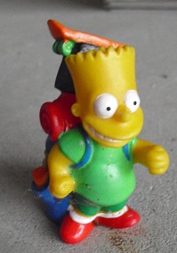 1990 Vinyl Bart Simpson with Backpack Figurine