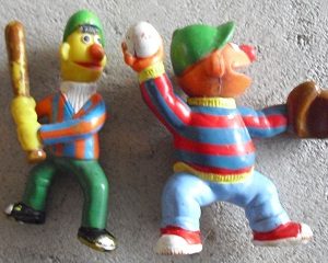1980s Applause Bert and Ernie Baseball Figurines