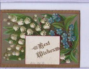 Late 1800s Best Wishes Greeting Card