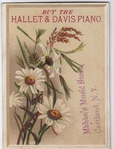 Victorian Trade Card - Hallet & Davis Piano