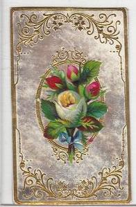 Late 1800s Trade or Greeting Card Rose Flower