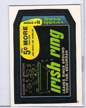 1986 Topps Wacky Packages Test Issue Irish Ring Sticker