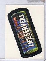 1986 Topps Wacky Packages TEST ISSUE Lifeservers Sticker