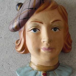 Vintage Composition LAdy Head Wall Hanging