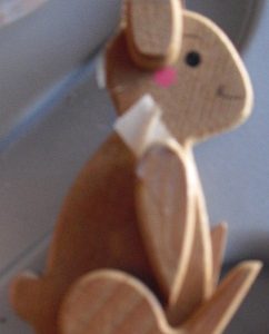 Vintage Handmade Jointed Wood Rabbit Figurine