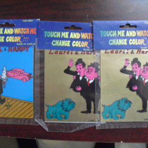 Lot of 3 Vintage 1983 Laurel & Hardy Cartoon Stickers NIP