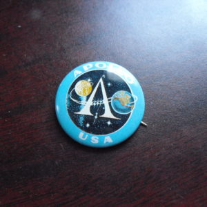 Vintage 1960s Metal NASA Apollo USA Pin Back